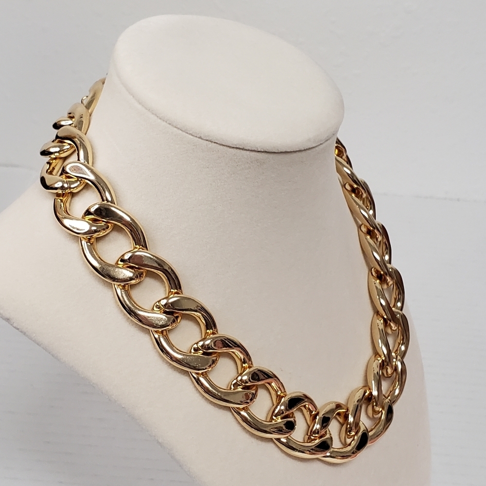 Authentic Louis Vuitton Padlock Gold Pendant W/ Geometry Cuban Style Chain - Picture 8 of 10